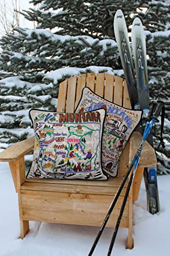 Catstudio Montana Hand Embroidered Pillow, Decorative Throw Pillow - color: Montana
