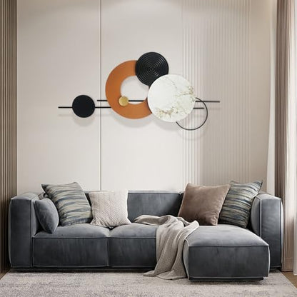 BECHAEO 3D Large Metal Wall Art Decor for Living Room 40" x 19"