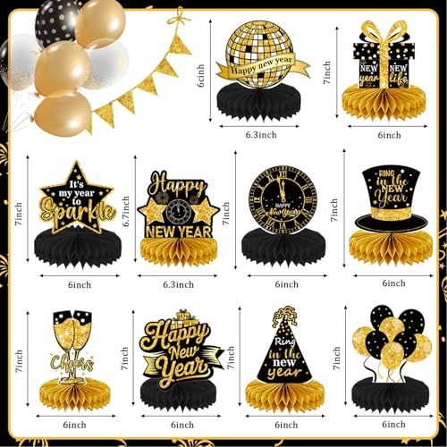 10Pcs Happy New Years Table Centerpieces Decorations 2027 - style: New Years Style