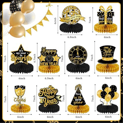 10Pcs Happy New Years Table Centerpieces Decorations 2027 - style: New Years Style