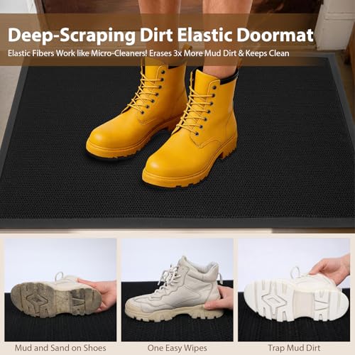 Front Door Mat Outside Entrance Welcome Mat 24"x36" Black 2x3 ft - color: Black, size: 24"x36"