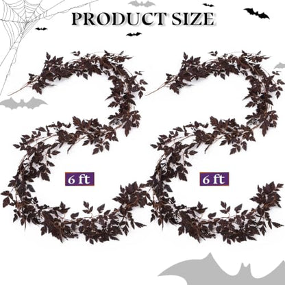 2 Pack 6 Ft Fall Garlands, Plum Cimicifuga Seeded Halloween Decor - size: 6 Ft