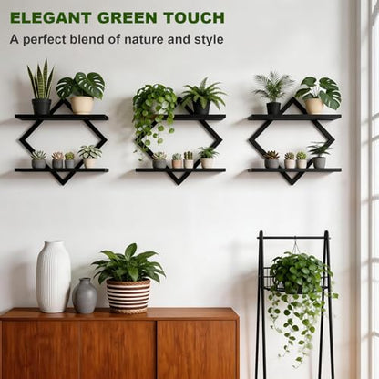 Set of 3 Wall Plant Holder, Black - color: Black-3pack