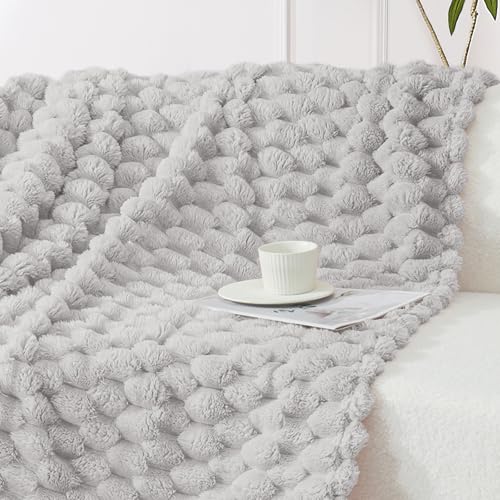 Whale Flotilla Soft 3D Fleece Throw Blanket for Couch & Bed, Light Grey - color: Light Grey, size: Throw(50x60 Inch)