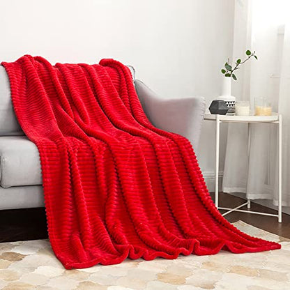 MIULEE Christmas Red Fleece Throw Blanket for Couch 60"x80" - color: Red, size: 60"x80"