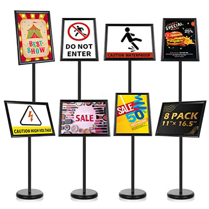 LElFlIDE 8 Pack Black 11.7 x 16.5" A4 Adjustable Pedestal Sign Holder - color: Black, size: 11.7 x 16.5''