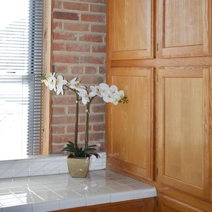 Nature's Elements Tabletop Artificial Orchid Flower (Soft Gold) - color: Soft Gold