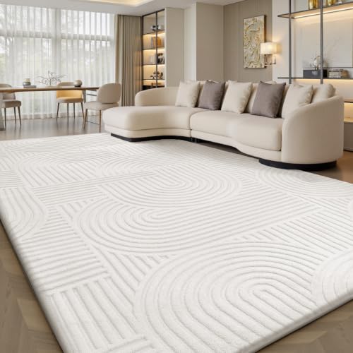 Sour Lemon 8x10 Area Rugs for Living Room Bedroom, Cream Rug Large Carpet - color: Cream, size: 8' x 10' (Rectangular)
