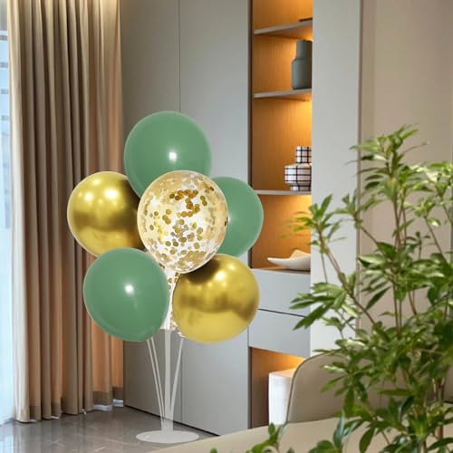 ZJDHPTY 4Set Green and Gold Balloon Stand Table Centerpieces Party Decor - color: Green Gold 4