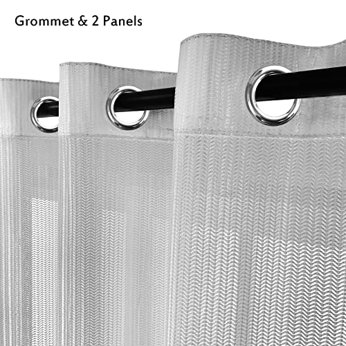 2 Panels Set Sheer Curtains 84 inch Length Light Gray 52" W x 84" L - color: Light Gray, size: 52"W x 84"L (Pack of 2)