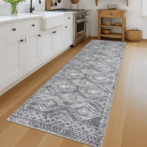 KILOCOCO Hallway Runner 3x12 ft Washable Runner Rug Non Slip, Grey - color: Grey, size: 3' x 12' (Runner)