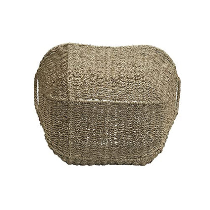 Household Essentials Seagrass Woven Storage Basket with Handles, Natural - color: Natural Seagrass