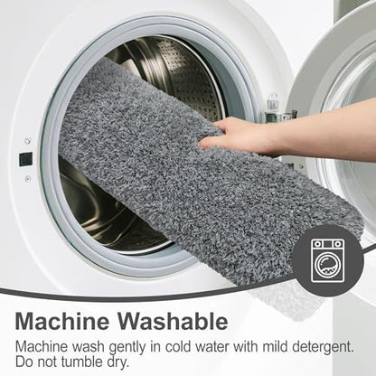 Toilet Rugs U-Shaped 24"x20", Absorbent Contour Bath Rug - color: Dark Gray, size: 24" x 20"(U-Shape)
