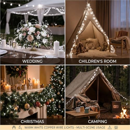16FT 50LED Fairy Lights Battery Operated (Included), 2 Packs - color: White, size: 2 Pack - Batteries Included