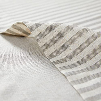jinchan Stripe Linen Kitchen Valance Curtain, 50x16, 1 Panel, Taupe Grey - color: Boxter Striped | Taupe on Linen, size: 50"W x 16"L (Pack of 1)