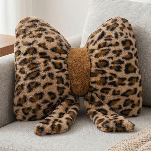 XIAIJIA Bow Pillow, Throw Pillows for Bed, Leopard Bow Pillows 12×9 in - color: Leopard, size: 12"X 9"
