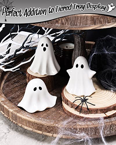 Tuitessine Ceramic Ghosts Small Scary Ghost Figurine Halloween Ghost Statue