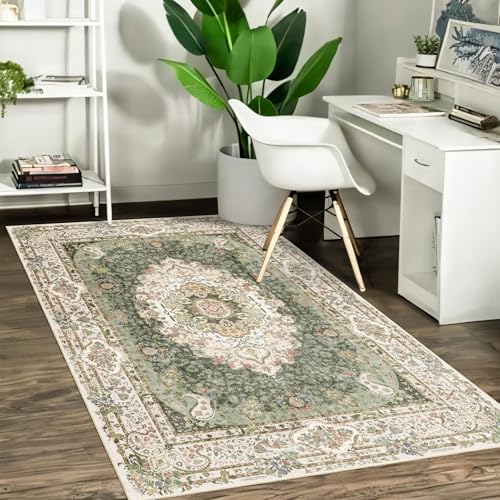 Green Rug 3x5,Washable Area Rugs for Bedroom Living Room Small Boho - color: New Green, size: 3'x5'