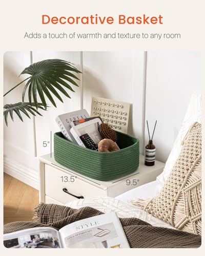 KALLAX Small Woven Storage Basket for Organizing, 13.5x9.5x5 inches, 3 Pack - color: Green, size: 13.5"L x 9.5"W x 5"H
