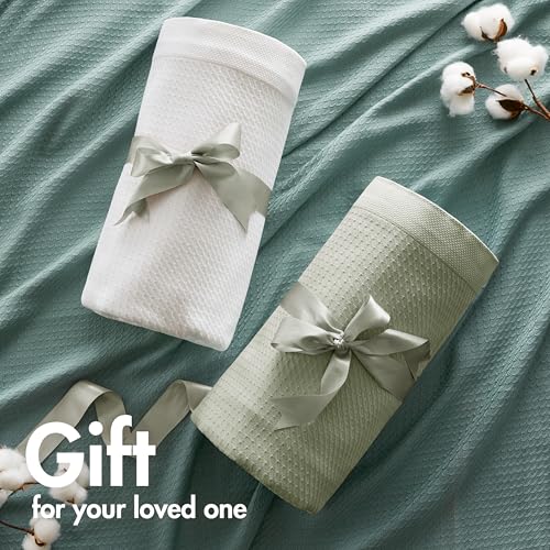 Madison Park Queen Blanket Egyptian Cotton Summer Cozy Full Size White - color: White, size: Full/Queen