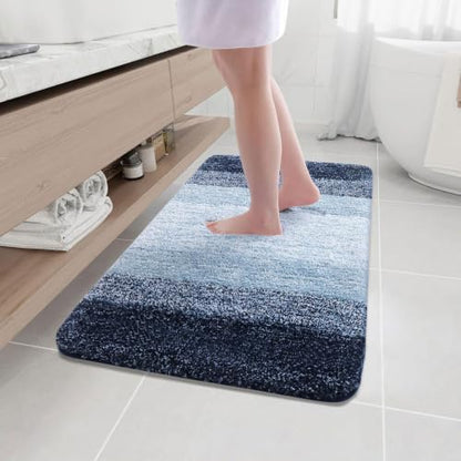 Arotive Microfiber Bathroom Rugs, Shaggy Soft Absorbent Bath Rug, 40x24 - color: Airy Blue, size: 40" X 24"