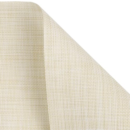 SHACOS Wedge Placemats Set of 4 Woven Vinyl Small Round Table Placemats Wipe Clean Table Mats for Round Dining Table Indoor Outdoor, Beige White - color: Linen Beige White