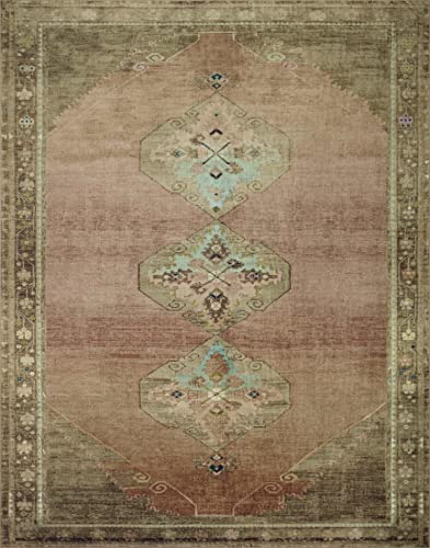 Loloi Magnolia Home Sinclair Clay/Tobacco 3'-6" x 5'-6" Accent Rug - color: Clay / Tobacco, size: 3'6" x 5'6" (Rectangular)