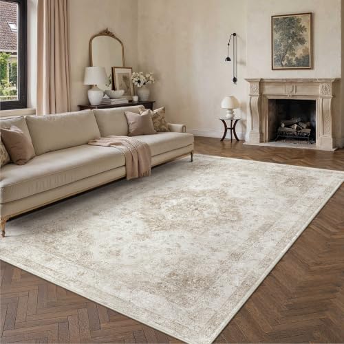 8x10 Beige Neutral Area Rug - color: Farmhouse | Beige, size: 8' x 10' (Rectangular)