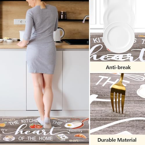Yamaziot 24"x 94" Anti Fatigue Kitchen Rug, Non-Slip Cushioned Floor Mat - color: Brown, size: 24"x 94"