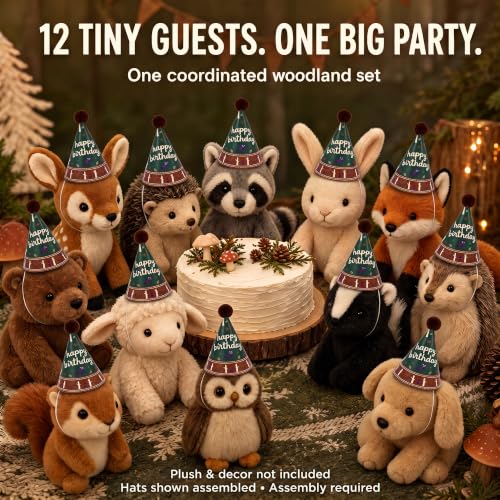 Vesil Mini Party Hats for Kids, 12 DIY Paper Birthday Hats, 5.1 x 3.5 in - color: Diy Green
