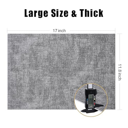 Homaxy PU Faux Leather Placemats for Dining Table, Set of 6, Black & White - color: Black & White