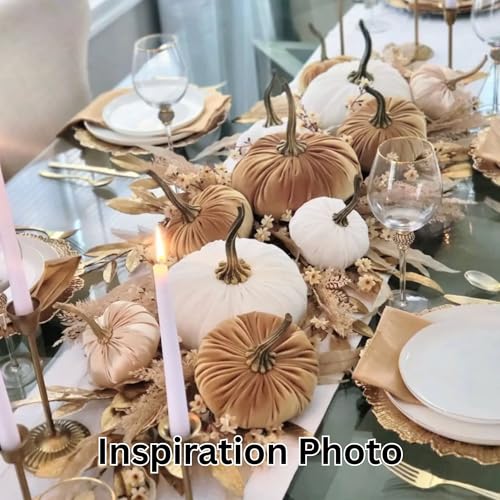Your Heart's Content Gold 6.25 inch Velvet Pumpkin (Gold) - color: Gold