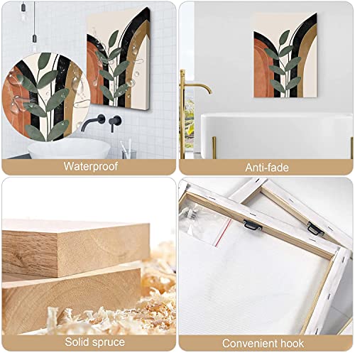 Boho Wall Art Set of 3, Mid Century Modern Canvas Wall Painting, Neutral Abstract Geometric Prints for Bedroom, Bathroom, Living Room, Office - color: Boho Prints-2, size: 20x30inchx3pcs