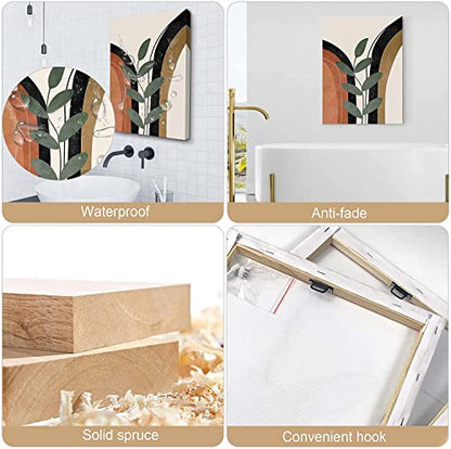 Boho Wall Art Set of 3, Mid Century Modern Canvas Wall Painting, Neutral Abstract Geometric Prints for Bedroom, Bathroom, Living Room, Office - color: Boho Prints-2, size: 20x30inchx3pcs