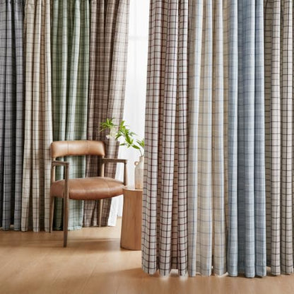 Madison Park Plaid Window Curtain Thermal Insulated, 1 Panel, 50x84 Black - color: Rod Pocket & Back Tab, Black, size: 50"W x 84"L (Pack of 1)