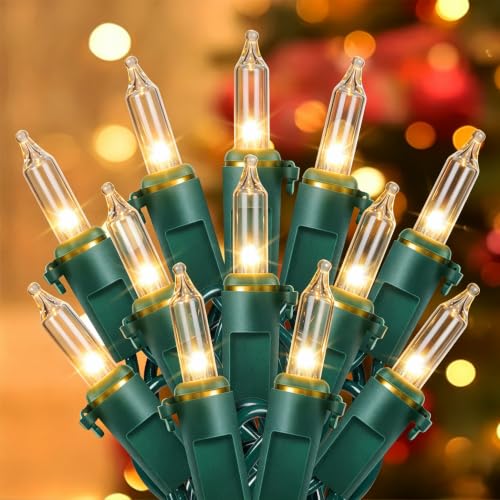 Hopolon Clear Christmas Lights Set 2 Pack 50 Count Green Wire Mini Lights - color: Clear,Green Wire, size: 2PACK, 50 count