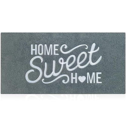 AAZZKANG Gray Long Doormat 48"x18" with Non Slip Rubber Backing Easy to Clean Home Sweet Home Welcome Entrance Mat - color: Dimgray, size: 18" x 48" (Rectangular)