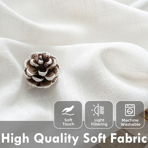 DriftAway Semi Sheer Scalloped Edge White Coastal Beach Window Curtains for Living Room Bedroom 2 Panels Rod Pocket Each Size 52 Inch by 63 Inch Gray - color: White Gray, size: 52"W x 63"L (Pack of 2)