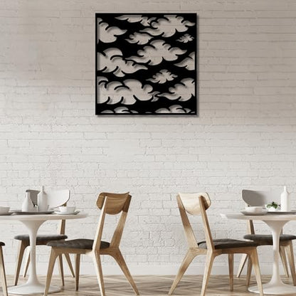 Metal Wall Decor | 17'' x 17'' x 0.05'' Clouds Art Themed Wall Decorations | Handmade Indoor and Outdoor Wall Art (17'' x 17'', Clouds I, Black) - size: 17'' x 17'', style: Clouds I