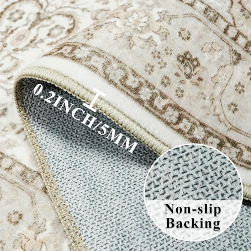 HY HAOYUNLAI Washable 2x3 Entryway Area Rug Non-Slip Slim-Profile Carpet - color: Ivory, size: 2' x 3' (Rectangular)