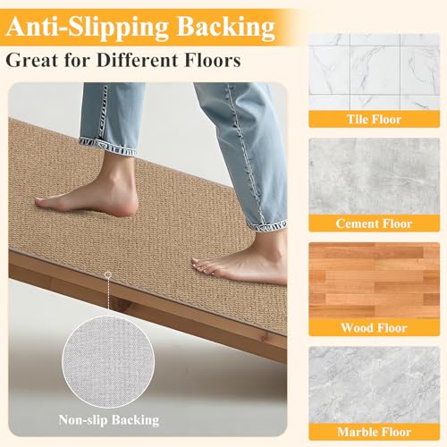 HEBE Area Rug for Entryway 3'x5', Washable Non Slip Boho Bedroom Rug - color: Tan, size: 3' x 5' (Rectangular)