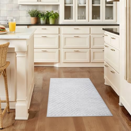 ROYHOME 2x3 Entryway Rug Indoor Door Mat Washable Non Slip Small Carpet - color: Grey, size: 2' x 3' (Rectangular)