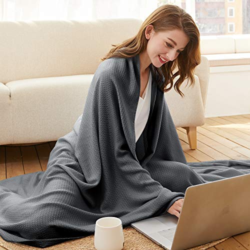 AmyHomie Cooling Blanket Queen Size 90"x90", 100% Rayon Derived from Bamboo - color: Dark Gray, size: Queen (90"x90")