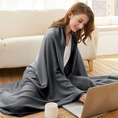 AmyHomie Cooling Blanket Queen Size 90"x90", 100% Rayon Derived from Bamboo - color: Dark Gray, size: Queen (90"x90")