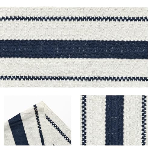 Artoid Mode Dark Blue Rustic Woven Table Runner 12x36 Inch - color: Dark Blue, size: 12" x 36", Table Runner