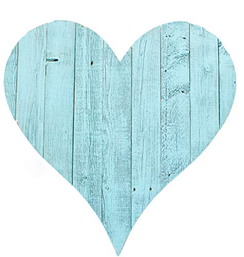 BARNWOODUSA Wooden Heart Wall Decor – 24” Wooden Hearts Decor in Rustic Han - color: Robins Egg Blue, size: 24"L x 24"W