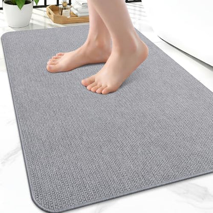 Smiry Ultra Thin Bath Mat 24X16, Non Slip Rubber Washable Bathroom Rugs