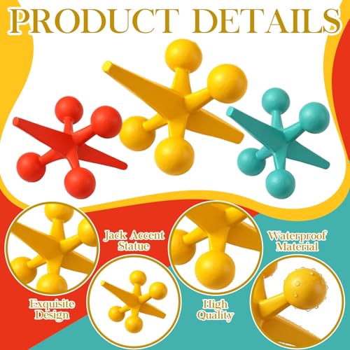 AceOrbit 3 Pcs Mid Century Modern Decor Cast Iron Jack Figurine Set - style: Cast Iron Jack