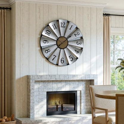 Vantic 30'' Windmill Large Wall Clock, Distressed Metal Clock - size: 30