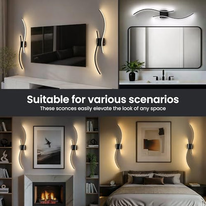 10000mAh Battery Operated Wall Sconces Set of 2, Black, 39.4 Inch - color: Black, size: 39.4in